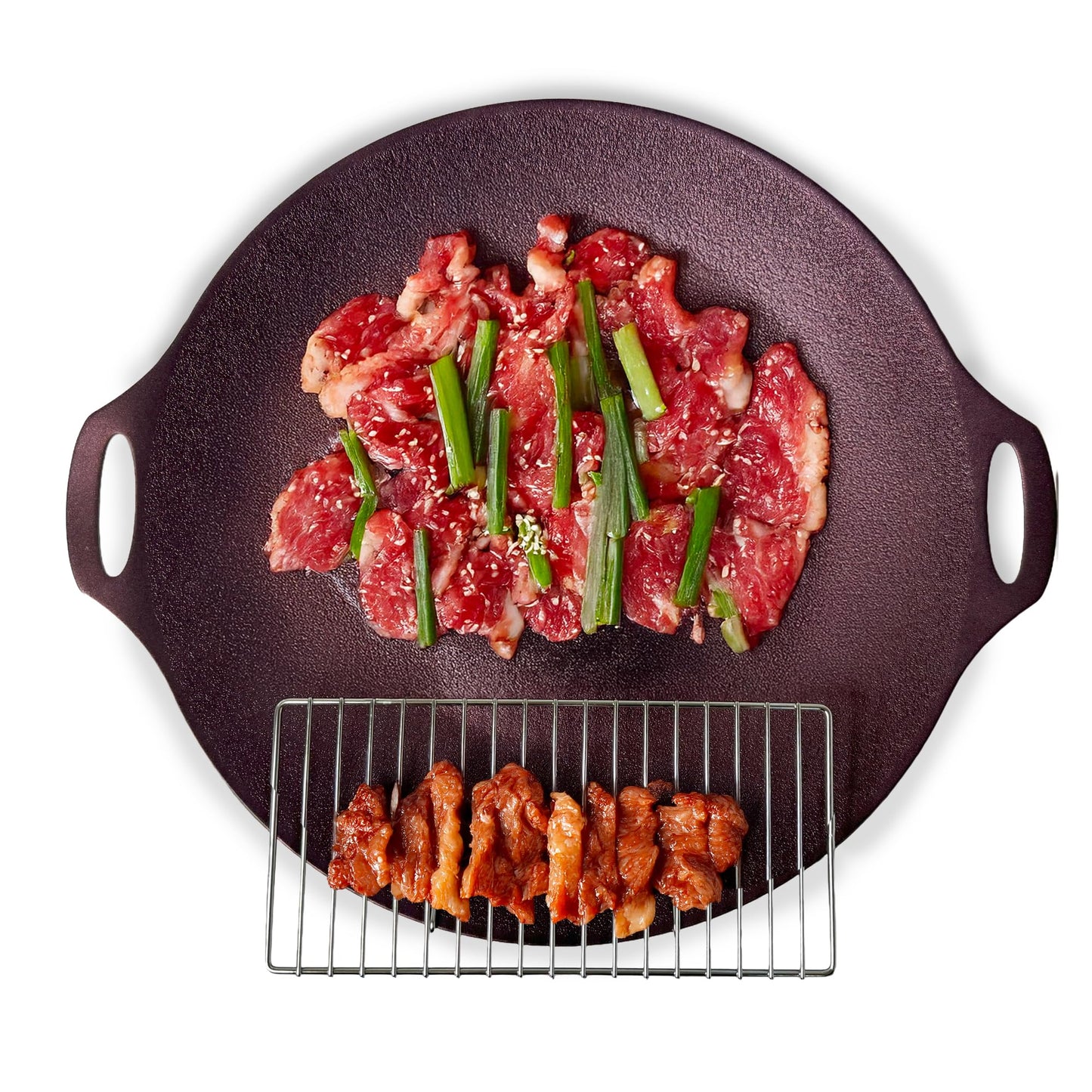 Sartén Redonda Antiadhesiva TEchef 14 Pulgadas para Barbacoa Coreana y Teppanyaki