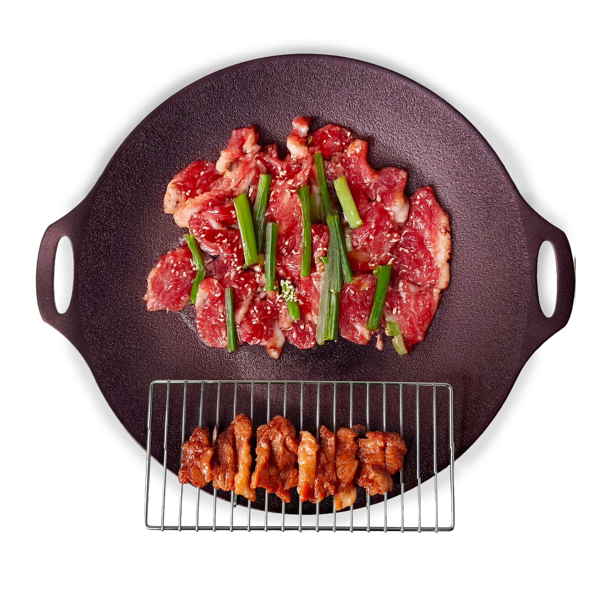 Sartén Redonda Antiadhesiva TEchef 14 Pulgadas para Barbacoa Coreana y Teppanyaki