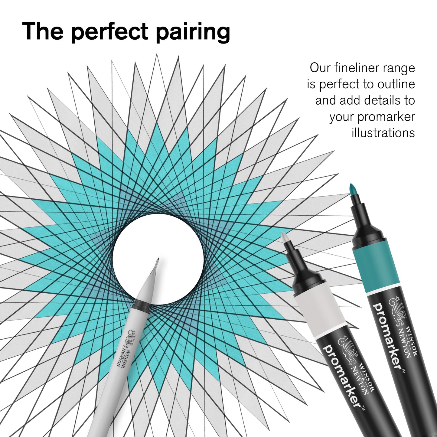 Winsor & Newton ProMarker Set, 6 unidades, negros + licuadora