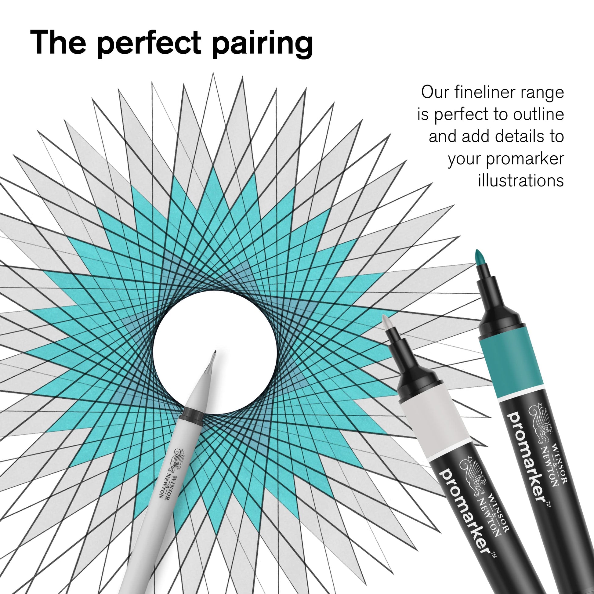 Winsor & Newton ProMarker Set, 6 unidades, negros + licuadora