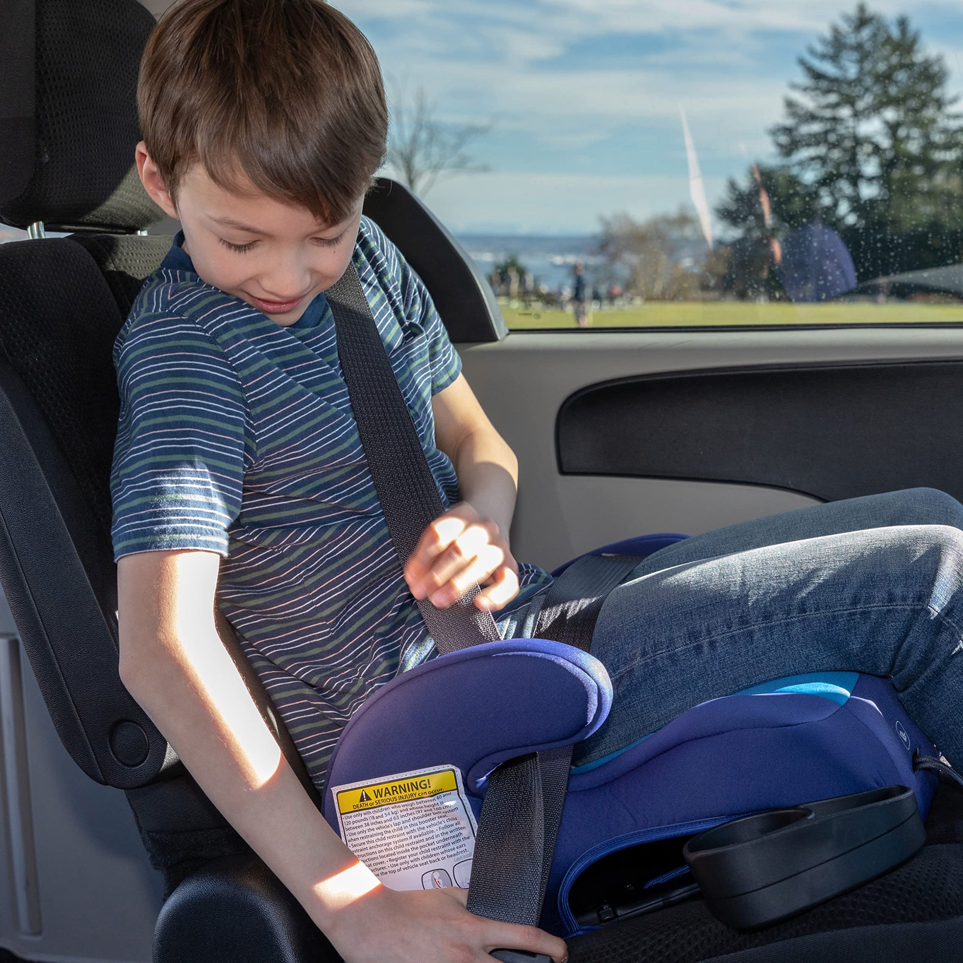 Diono Solana 2 No Back Child Booster Seat, Blue, 40-120 Pounds