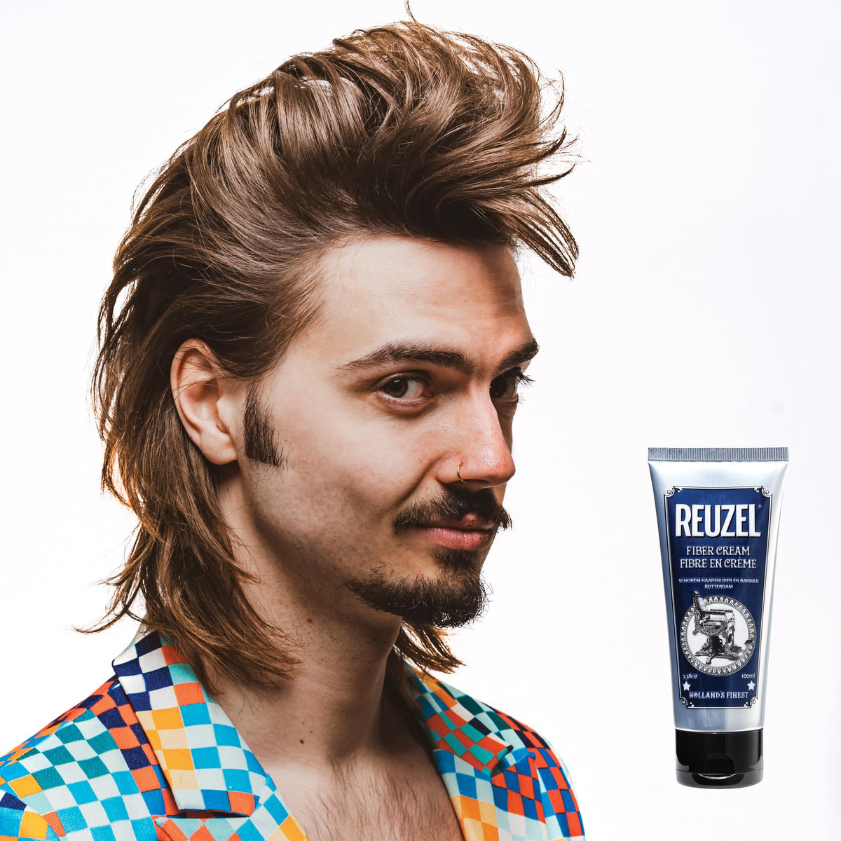 Reuzel Fiber Cream, Provides a Low Shine Finish, 100 ml