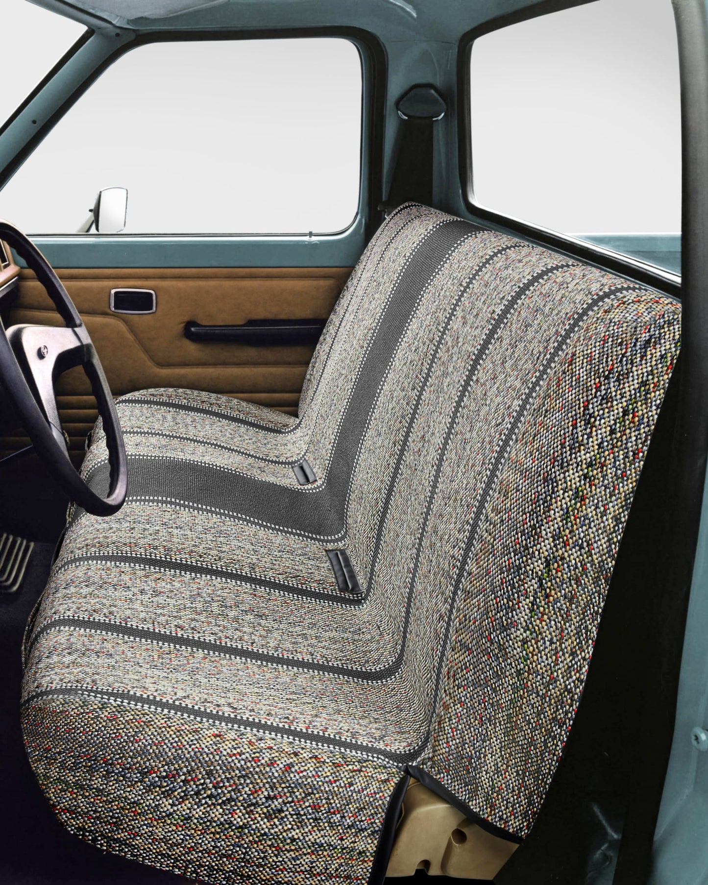 West Coast Fundas para asientos de auto, de material de silla de montar, accesorios de auto, ajuste universal, para asientos tipo banca, para camionetas y camiones, de tamaño completo, gris