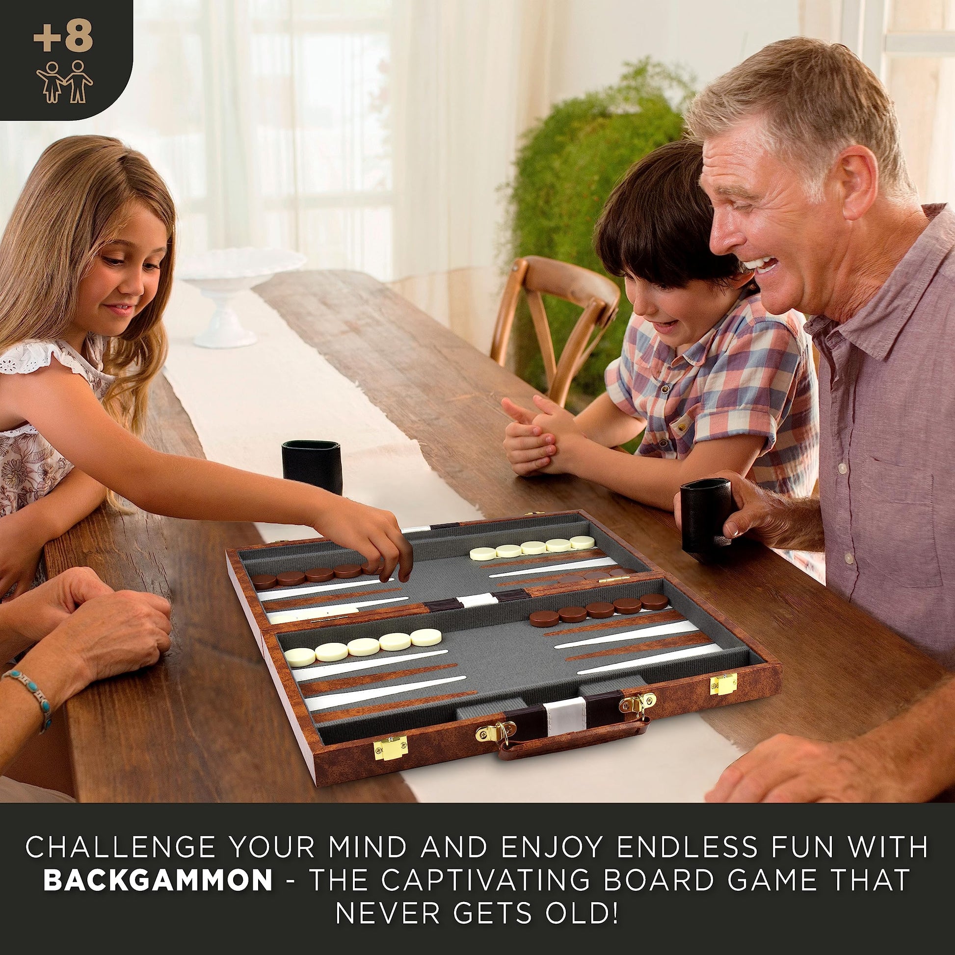 Juego de Backgammon Queensell Rojo Viaje para Adultos y Niños