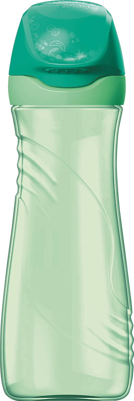 Maped Picnik Origins - Botella de agua infantil con tapa protectora - Sistema antiderrame y a prueba de fugas - Plástico sin BPA - Verde - 580ml