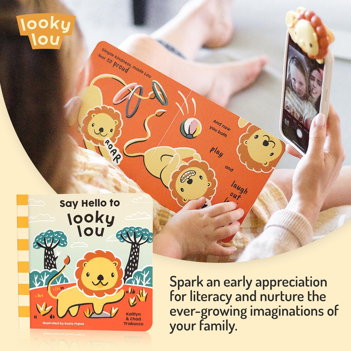 Looky Lou Bundle - Juego de clip para teléfono y libro de cuentos para fotografía de recién nacidos, hitos mensuales, accesorios para sesión de fotos de bebés de Halloween y otoño, para mamá, padre
