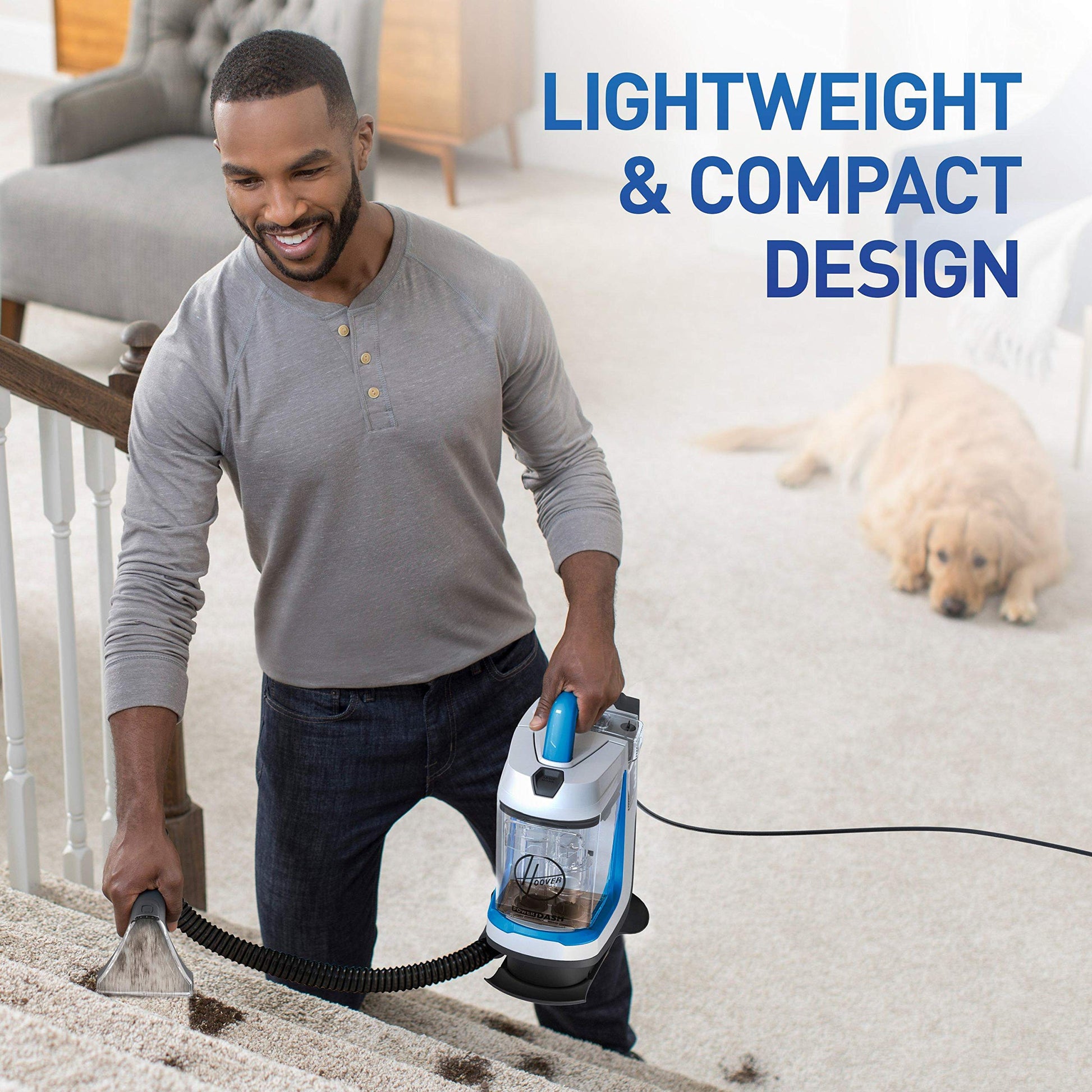 Limpiador de Manchas Hoover PowerDash Go Azul portátil para Mascotas y hogar