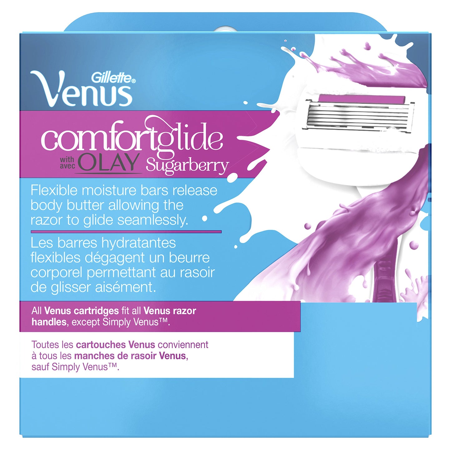 Venus ComfortGlide with Olay Sugarberry Women's Razor Blades - 6 Refills