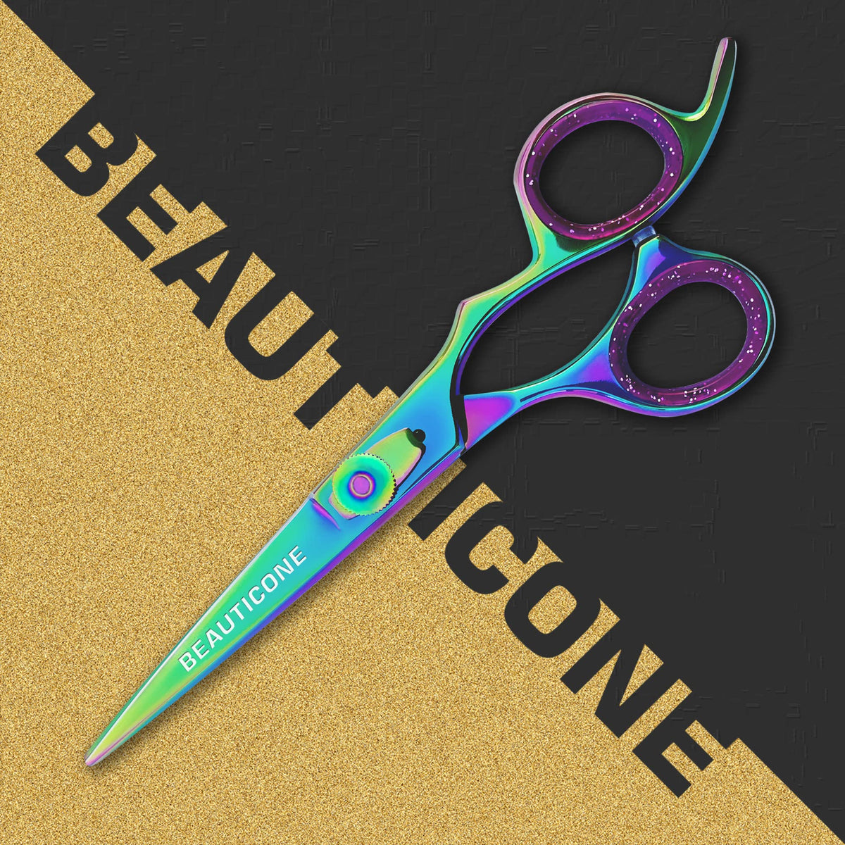 BEAUTICONE - Tijeras de corte de pelo profesionales de acero inoxidable de 6.5 pulgadas | Tijeras de peluquería | Cuchillas de borde liso y afilado - para hombres y mujeres (multi)