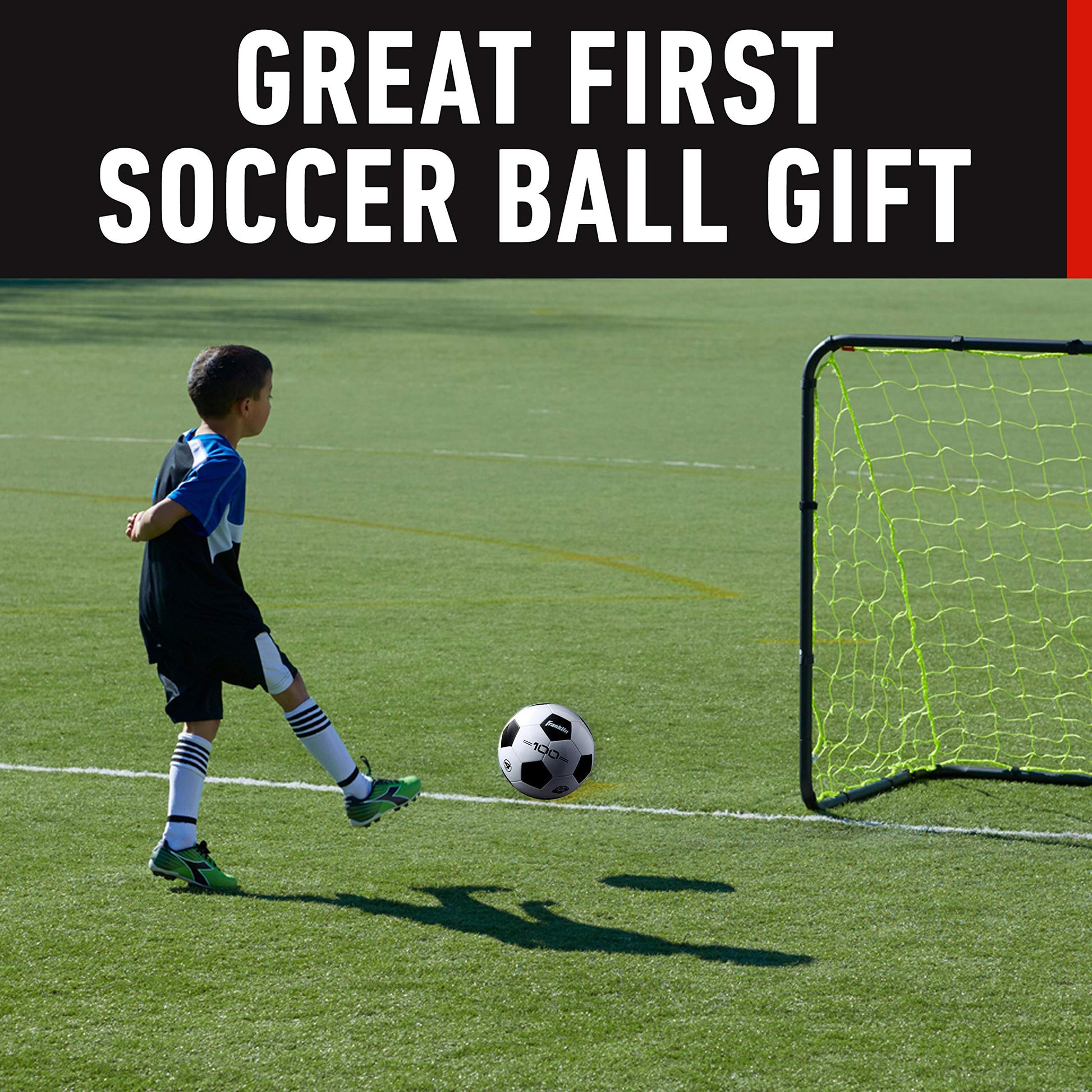 Franklin Sports Competition F-100 Balón de fútbol, Talla 4, 12 balones deshinchados con Bomba, Blanco, 4