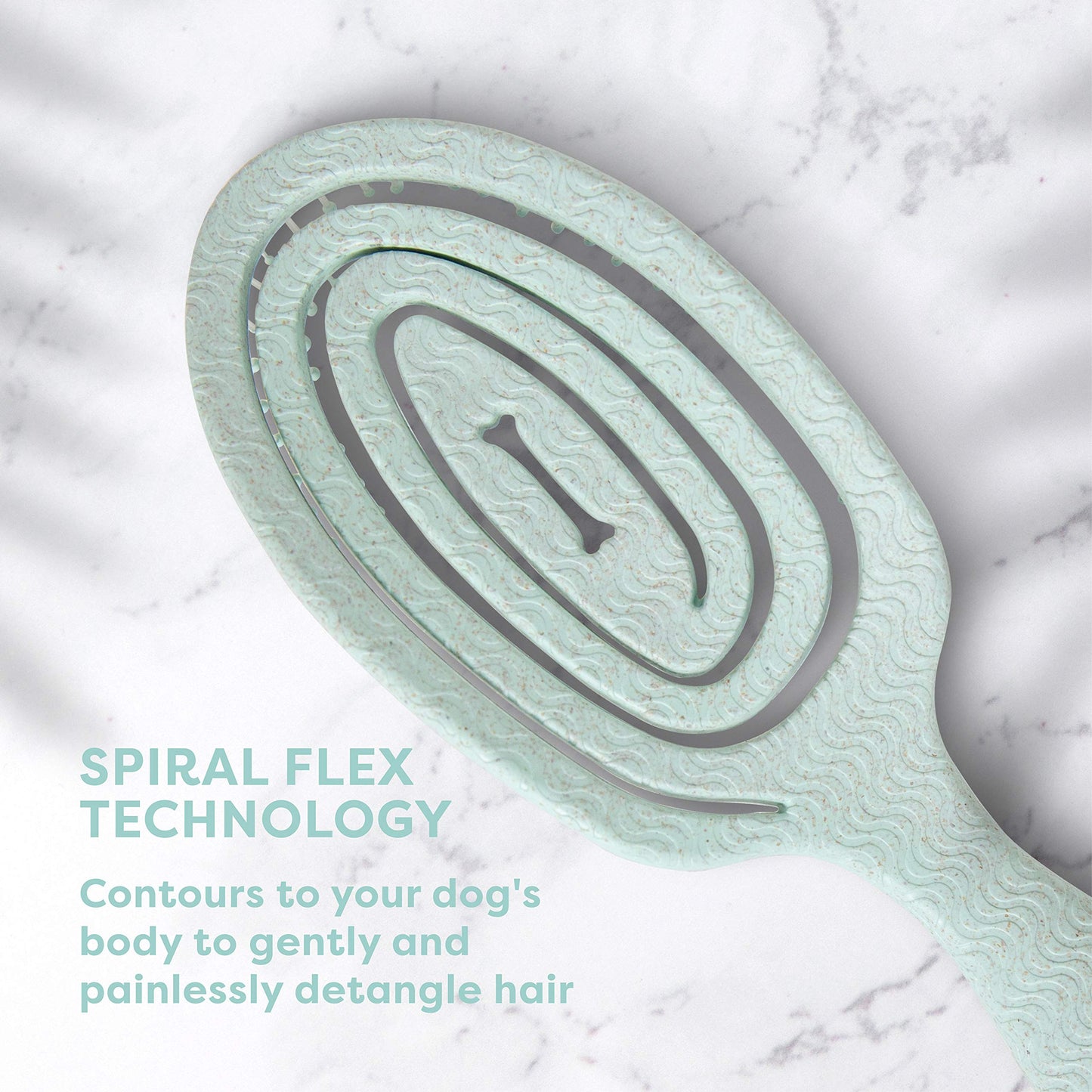 BioSilk Cepillo para mascotas ecológico para desenredar perros en verde menta | Fácil de sostener mango ergonómico cepillo para perros mojado o seco, azul claro (FF12806)