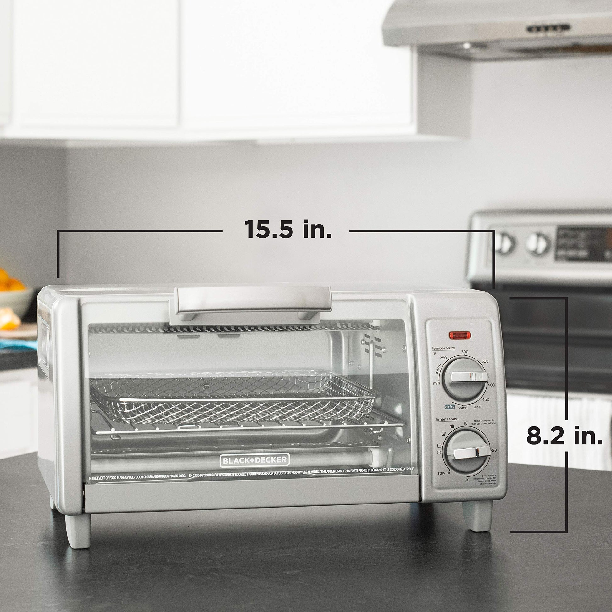 BLACK+DECKER TO1785SG - Tostador de 4 rebanadas, color gris
