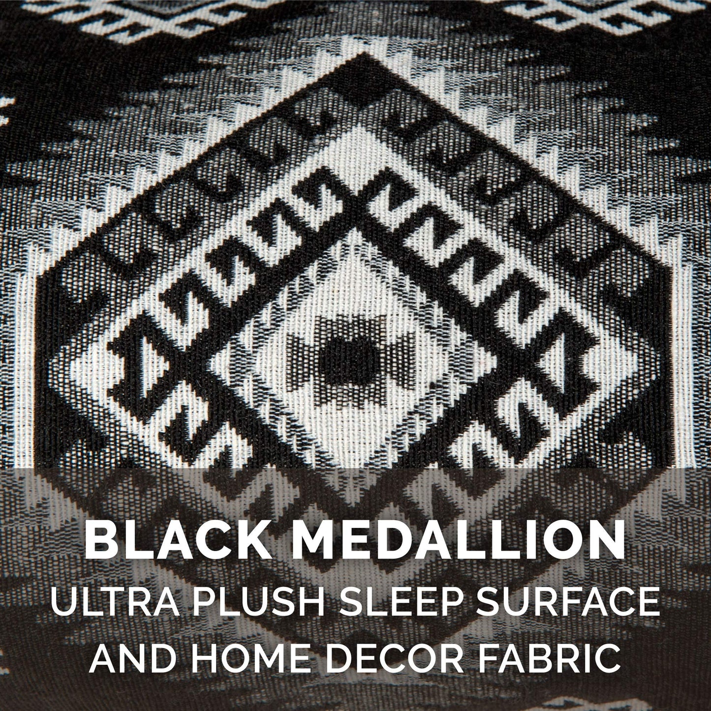 Furhaven Medium Orthopedic Dog Bed Plush & Southwest Kilim Decor Sofa-Style w/Removable Washable Cover - Black Medallion, Medium