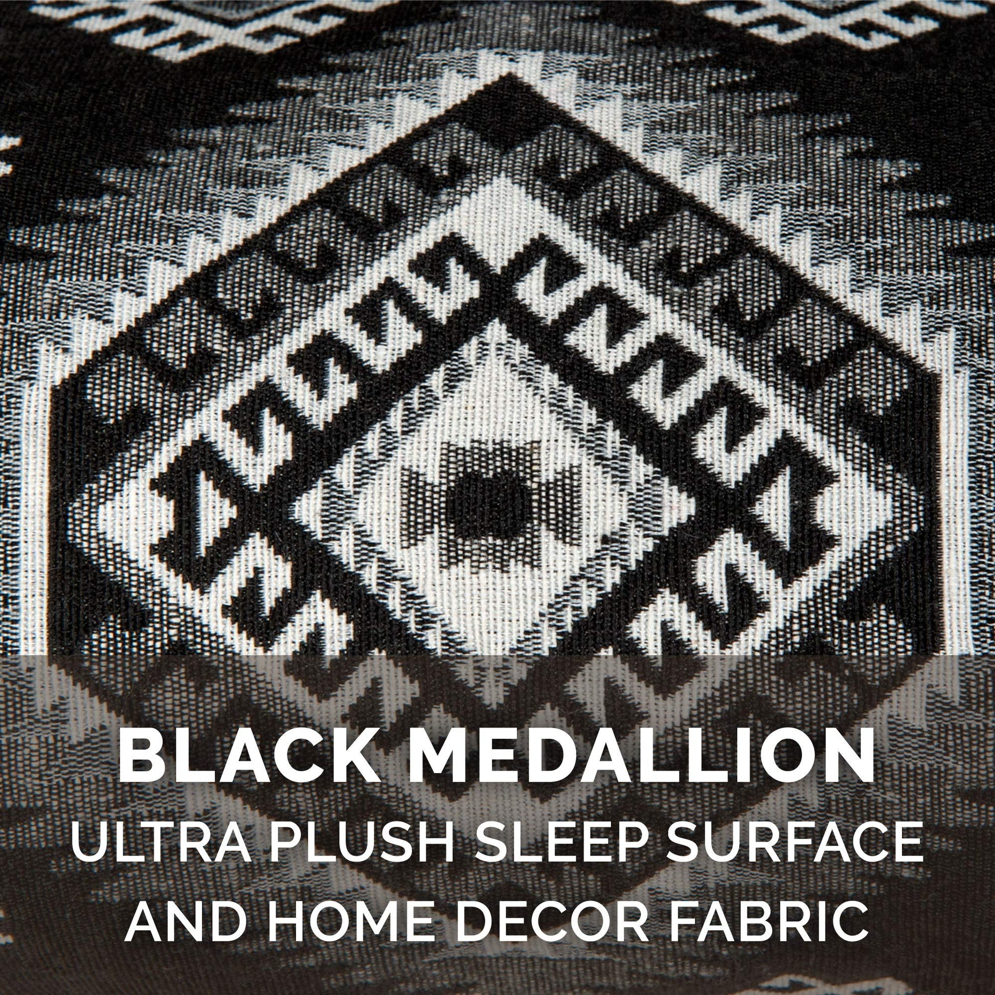 Furhaven Medium Orthopedic Dog Bed Plush & Southwest Kilim Decor Sofa-Style w/Removable Washable Cover - Black Medallion, Medium