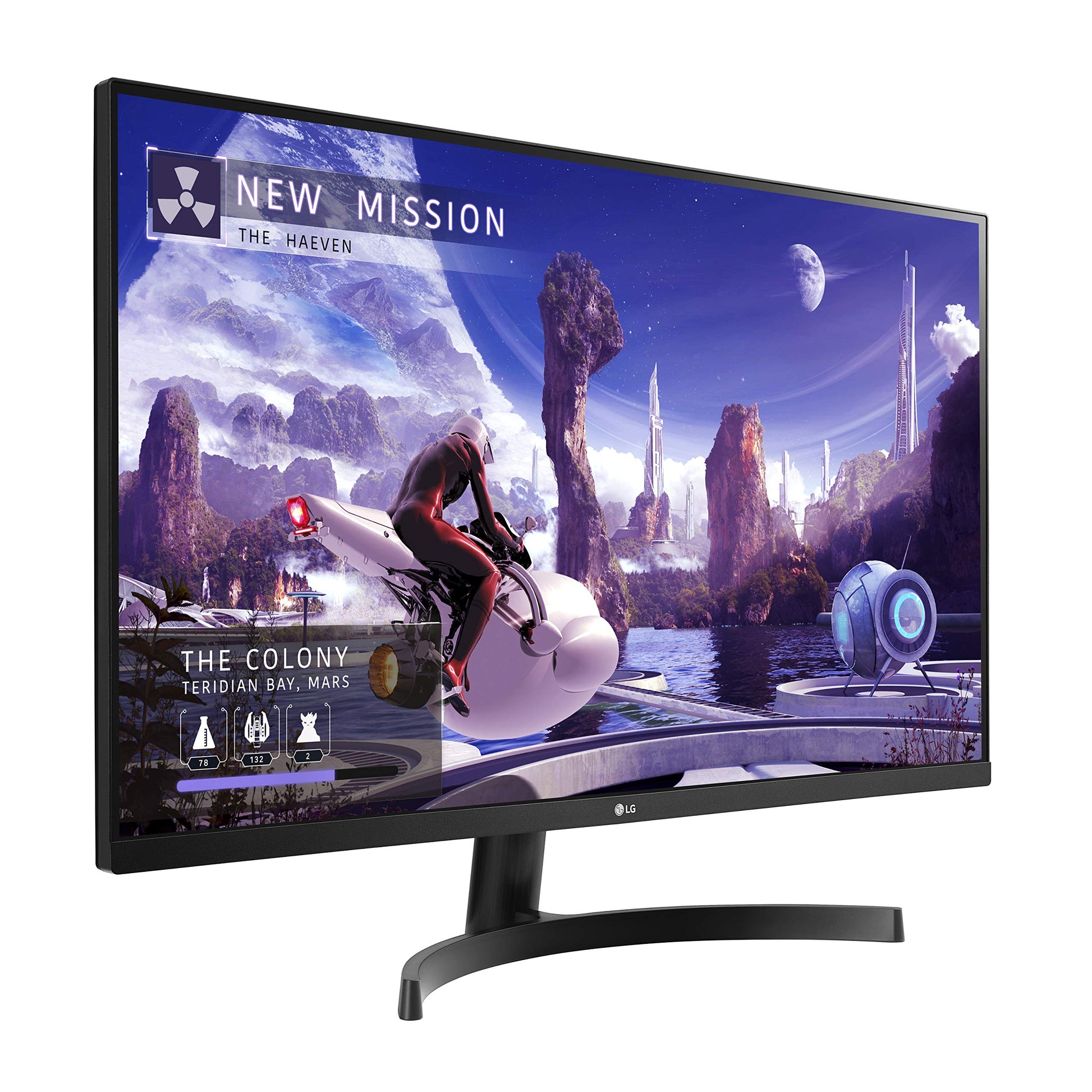 LG QHD 32QN600-B Monitor de computadora de 32 Pulgadas, IPS con compatibilidad HDR 10 y AMD FreeSync, Negro
