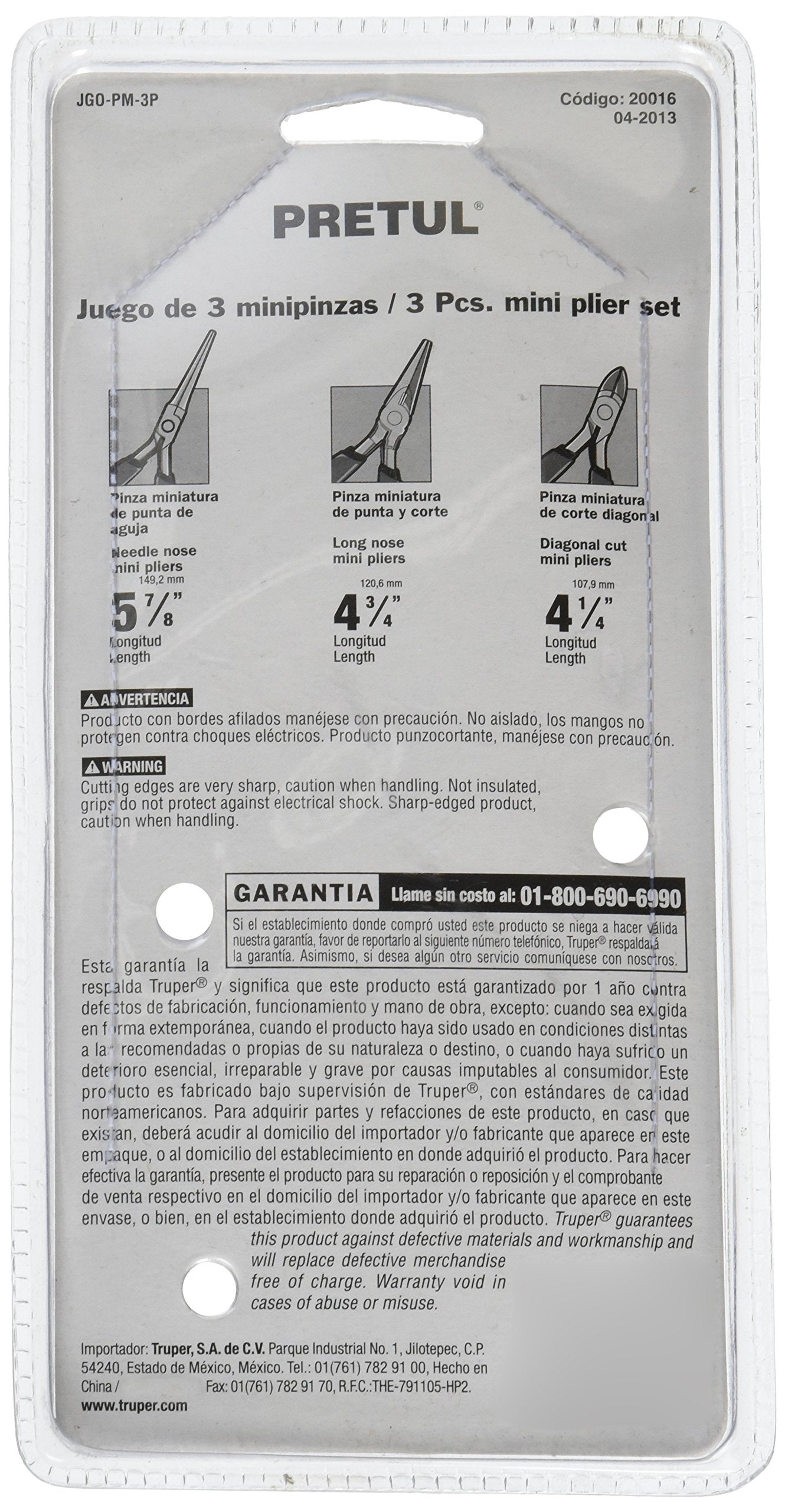 Juego de Mini Pinzas Pretul Plata 3 Piezas