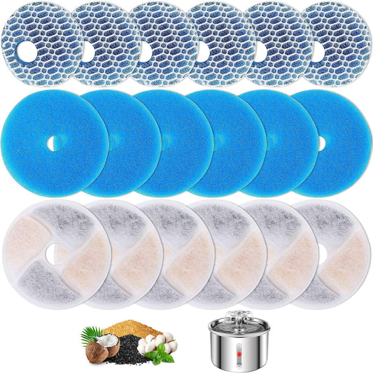 Filtros de Repuesto para Fuente de Gatos Rispetit 6 Piezas con Resina y Carbón Activo 70 oz