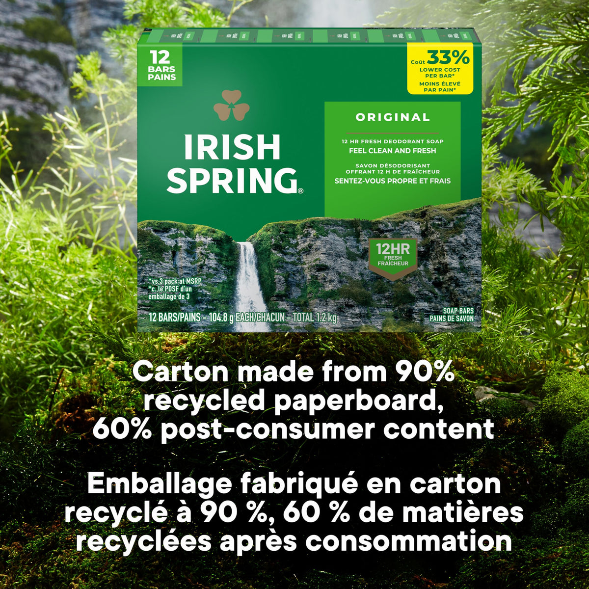 Irish Spring Bath Bar Soap, Original, 3.75 oz. Bars, 12-Count by Irish Spring
