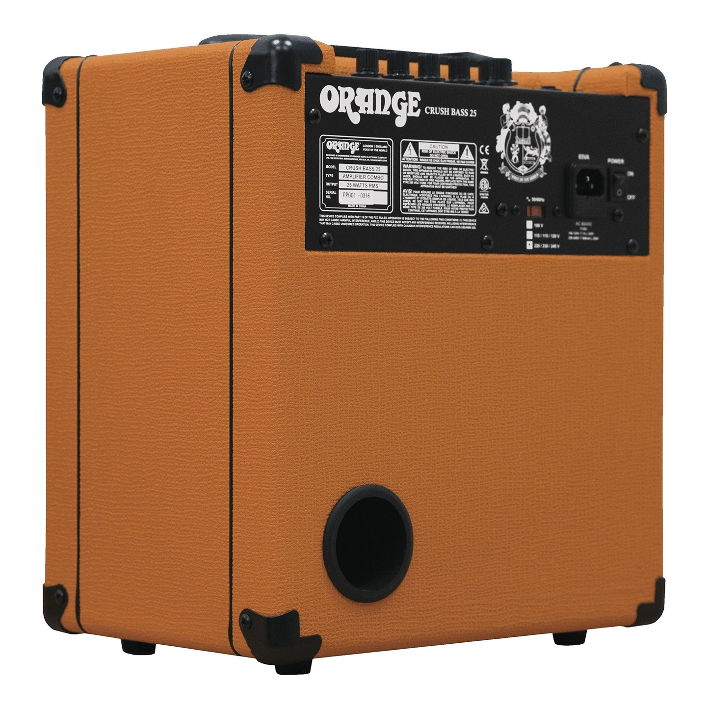 Combo de amplificador de bajo y guitarra, Crush Bass 25, Anaranjado