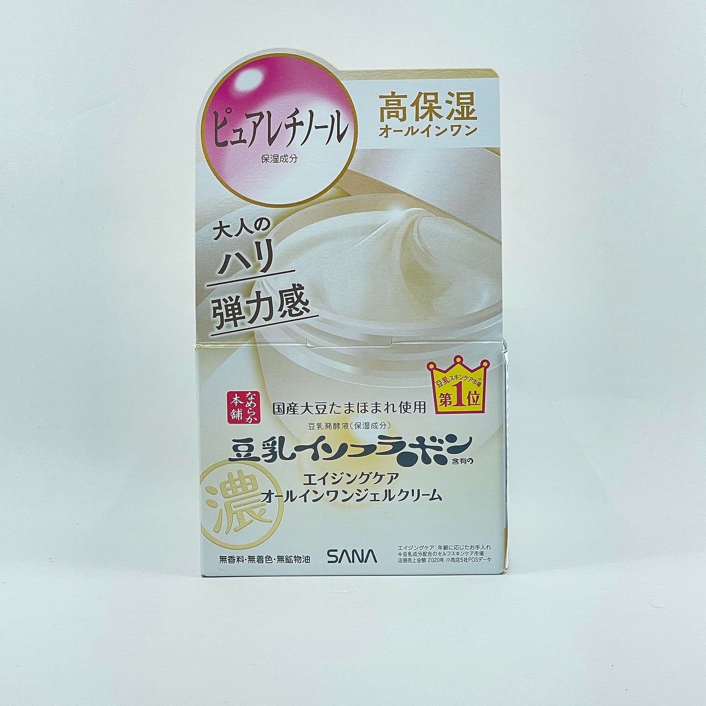 Sana Nameraka Honpo Leche de soja Isoflavona Crema Arrugas Gel – 100 g (juego de té verde)