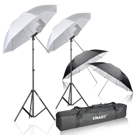 Emart Photography Flash Umbrella Kit, Hot Shoe Adapter Swivel Bracket for Flash Mount