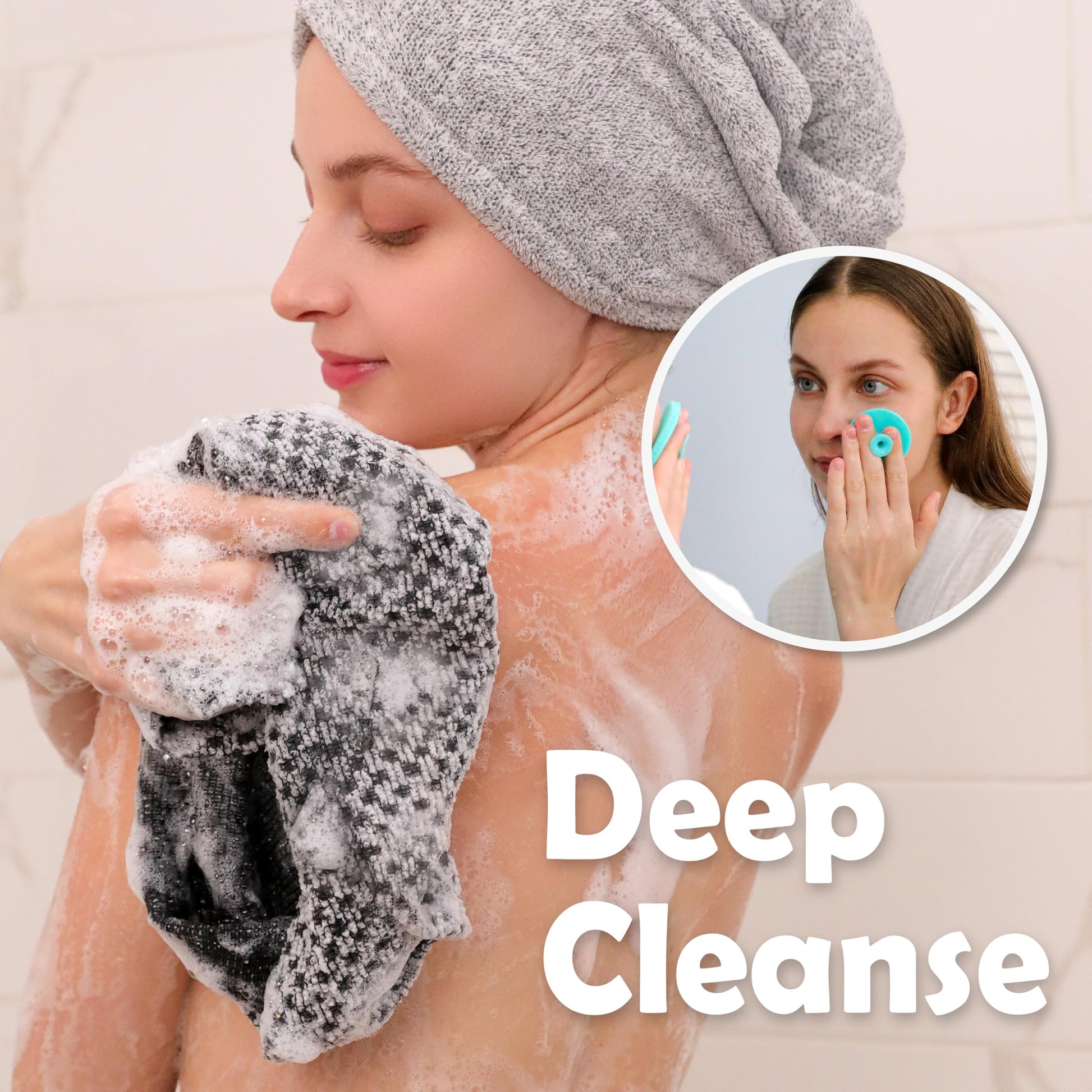 Toallita Exfoliante myHomeBody Obsidiana Puntos de Pasa Con Cepillo Silicona