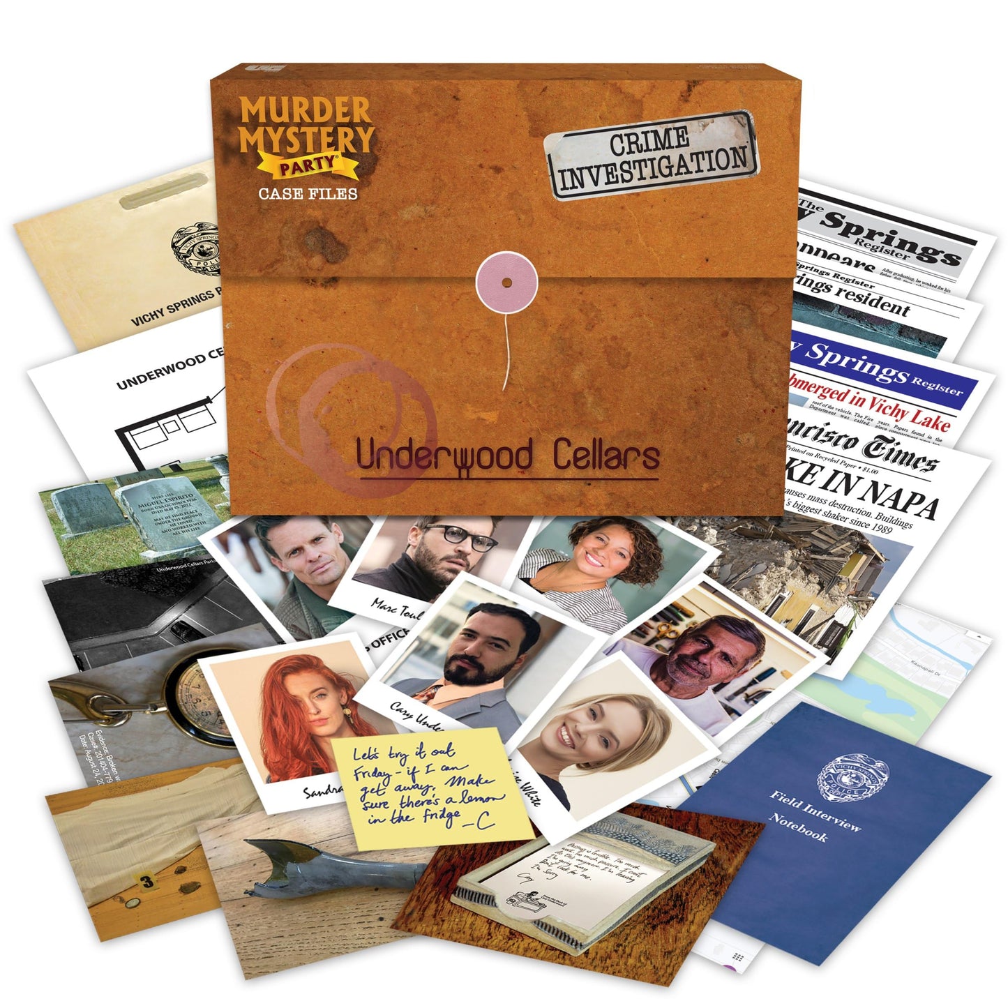 Juego de Misterio University Games Marrón Underwood Cellars para Noche de Parejas, Amigos o Familia, Edad 14+