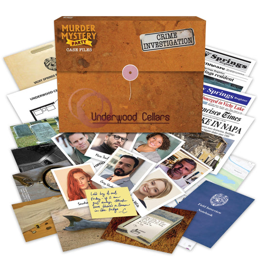 Juego de Misterio University Games Marrón Underwood Cellars para Noche de Parejas, Amigos o Familia, Edad 14+