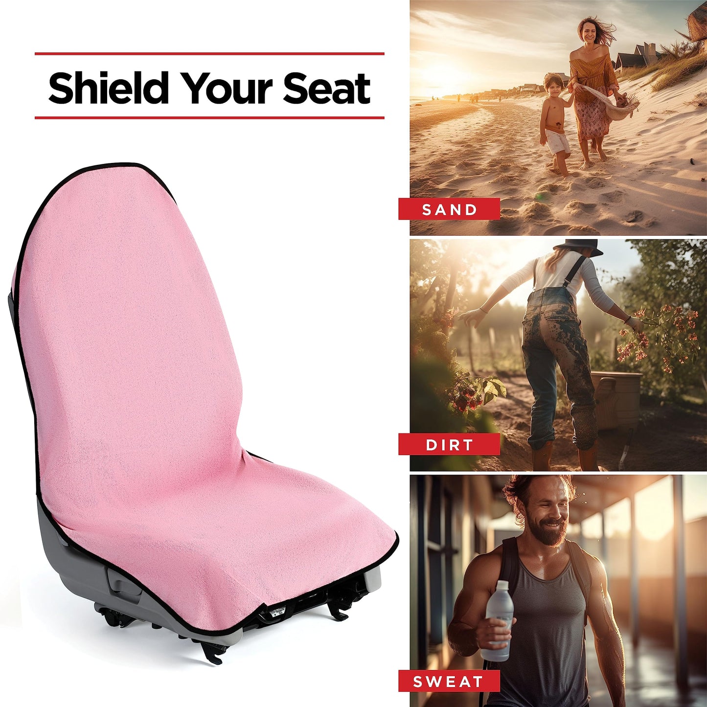 lebogner Funda de Toalla para Asiento de Automóvil para Después Del Entrenamiento En El Gimnasio, Correr, Nadar Y Caminar, Protector de Asiento de Cubo de Sudoración Impermeable, Antideslizante Y de A
