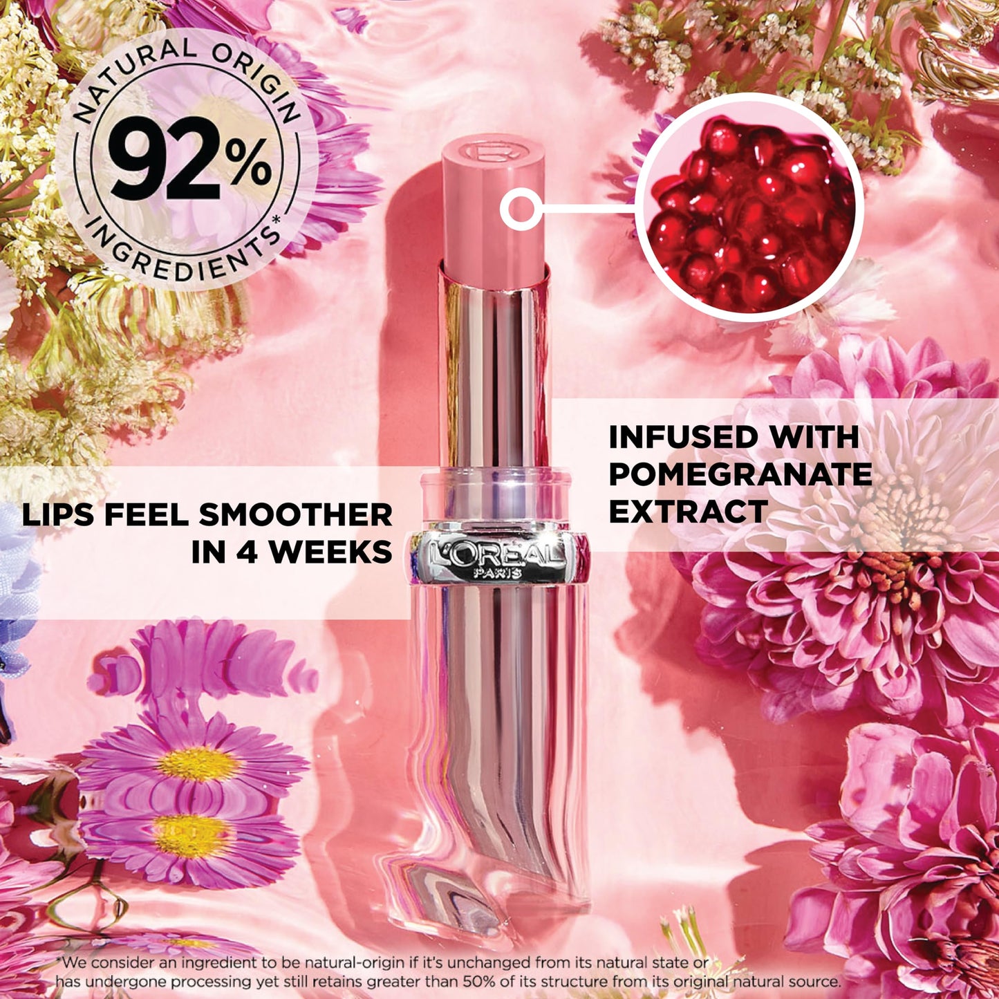L'Oreal Paris Glow Paradise Hydrating Balm-in-Lipstick Cushiony balm infused with pomegranate extract, Cherry Wonderland, 0.1 oz