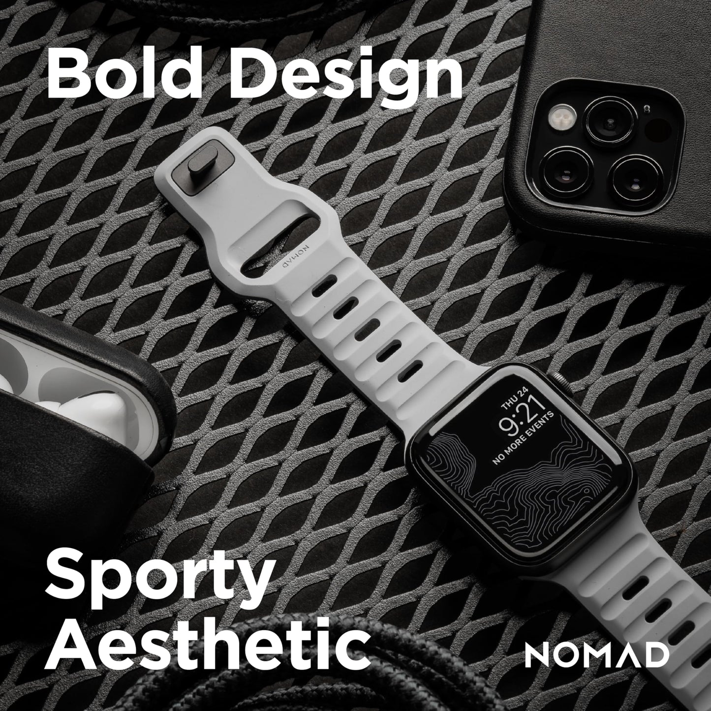 NOMAD Sport Band - 45/44mm/42mm | M/L | Lunar Gray | FKM | V2