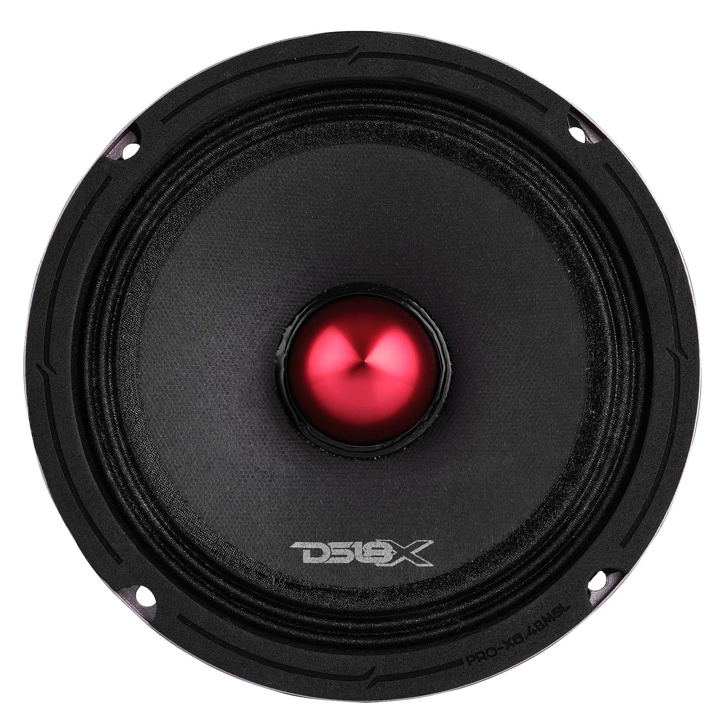 DS18 Pro-X6.4BMSL Slim Loudspeaker - 6.5", Midrange, Red Aluminum Bullet, 500W MAX, 250W RMS, 4 Ohms - Premium Quality Audio Door Speakers for Car or Truck Stereo Sound System (1 Speaker)