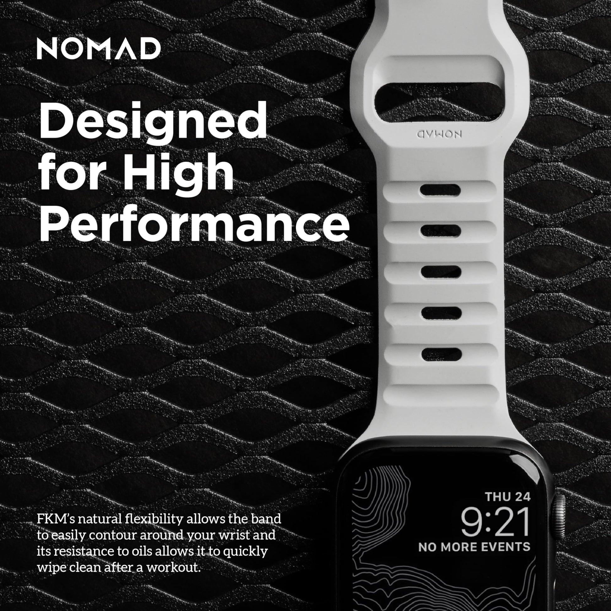 NOMAD Sport Band - 45/44mm/42mm | M/L | Lunar Gray | FKM | V2