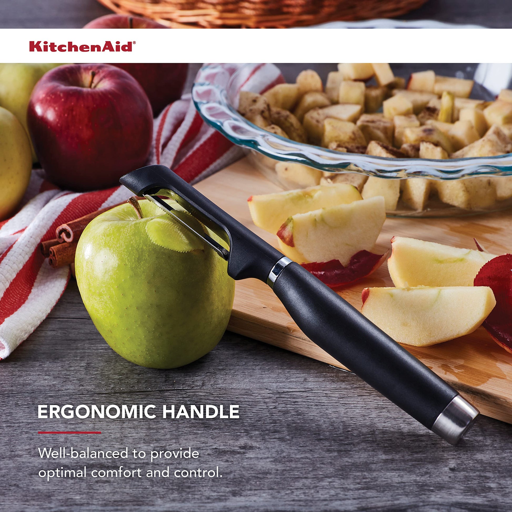 KitchenAid Classic Euro Peeler, 8.6 pulgadas, negro
