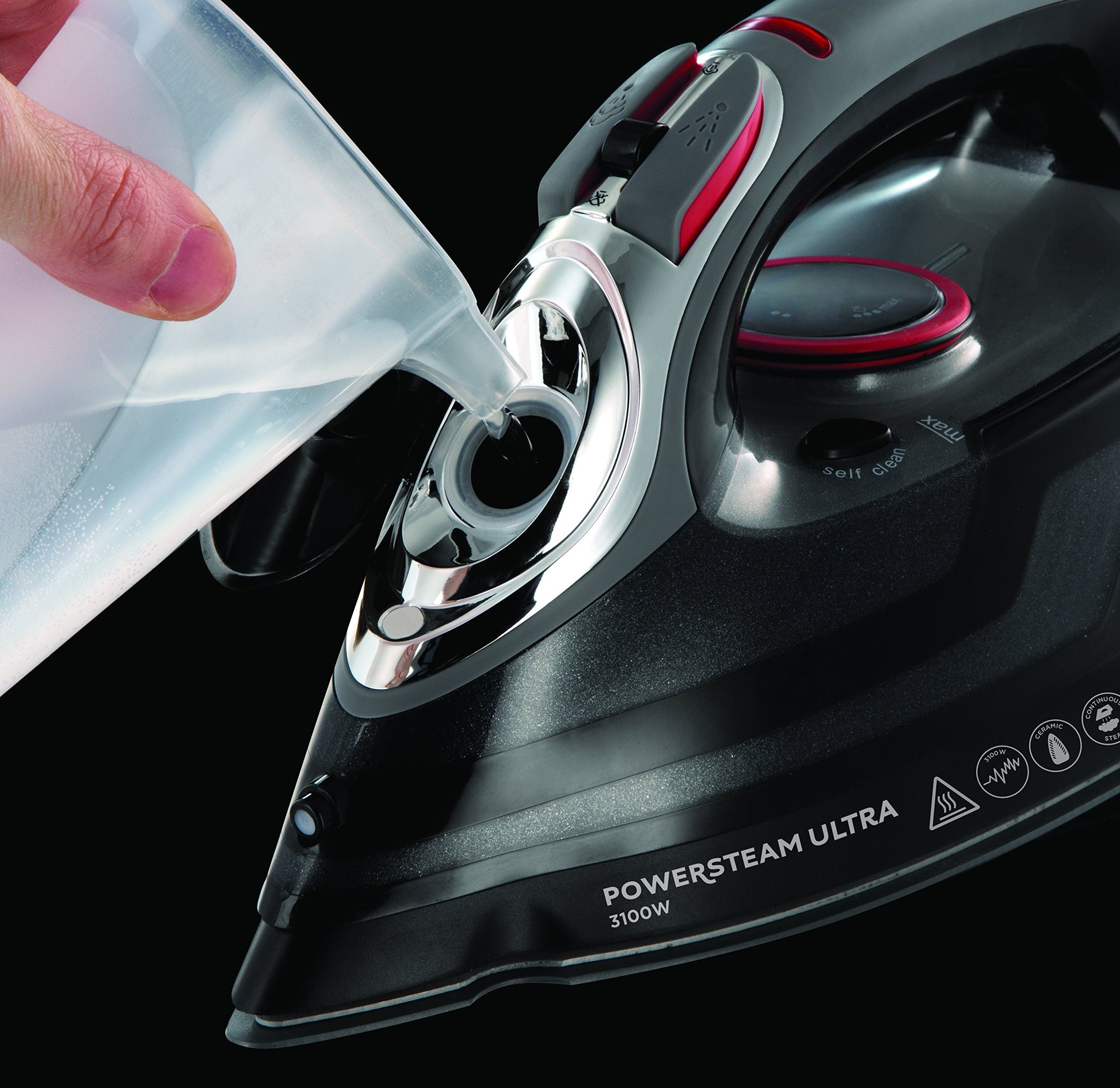 Plancha Russell Hobbs Negro Gris Suela De Cerámica 3100W Vapor-Seco 3100W