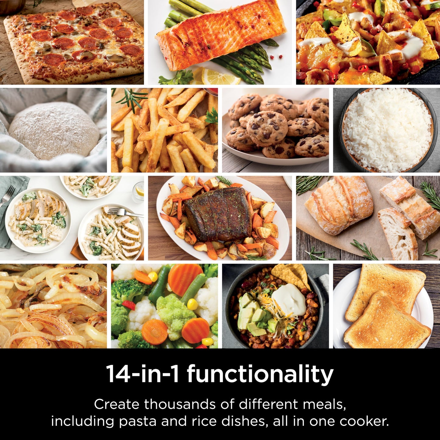 Ninja Combi Multicocina, horno y freidora de aire, comidas completas en 15 minutos, funciones 14 en 1, cocina combinada + freír al aire, hornear, asar, cocción lenta y más, 3 accesorios, acero