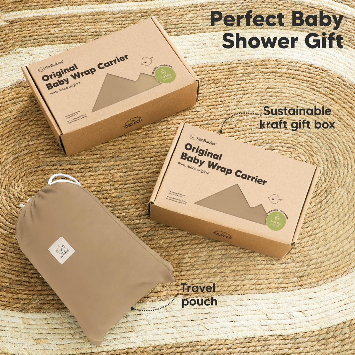 KeaBabies - Portabebés Original Todo en 1 para Bebés Recién Nacidos a Niños, Por mes, Fácil de Usar, Unión Manos Libres, Envoltura Ligera y Transpirable para (hogar Cálido)