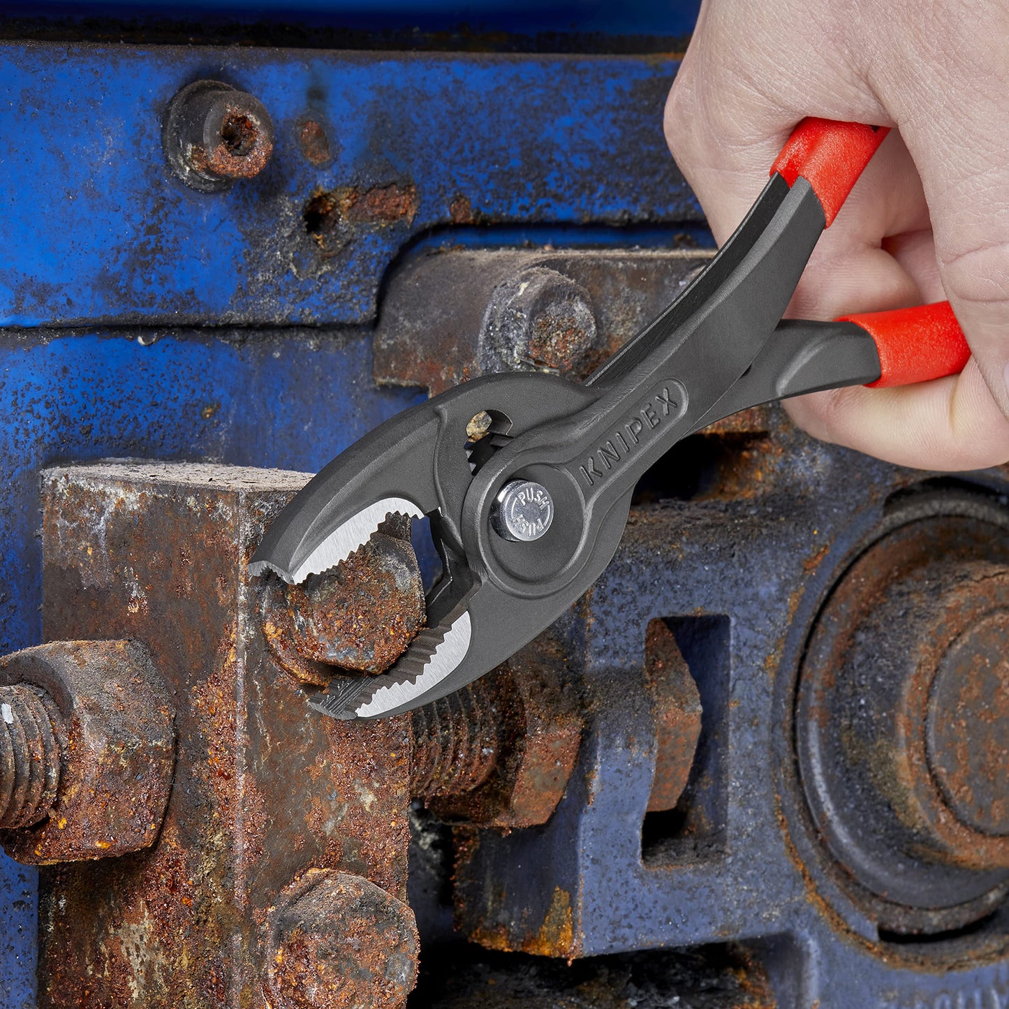 KNIPEX 82 01 200 SB Pinza de agarre frontal ajustable TwinGrip 200 mm