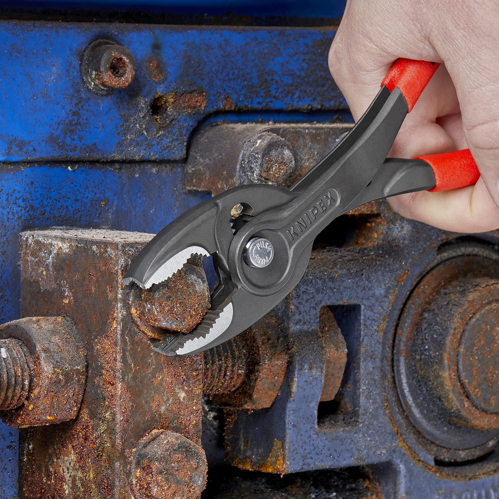 KNIPEX 82 01 200 SB Pinza de agarre frontal ajustable TwinGrip 200 mm