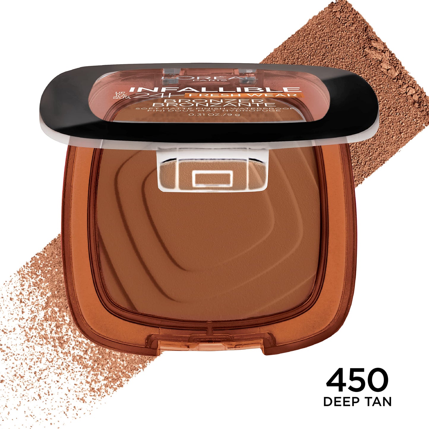 L'Oréal Paris, Infallible 32h Freshwear Soft Matte Bronzer, Tono 450 deep tan, 9g