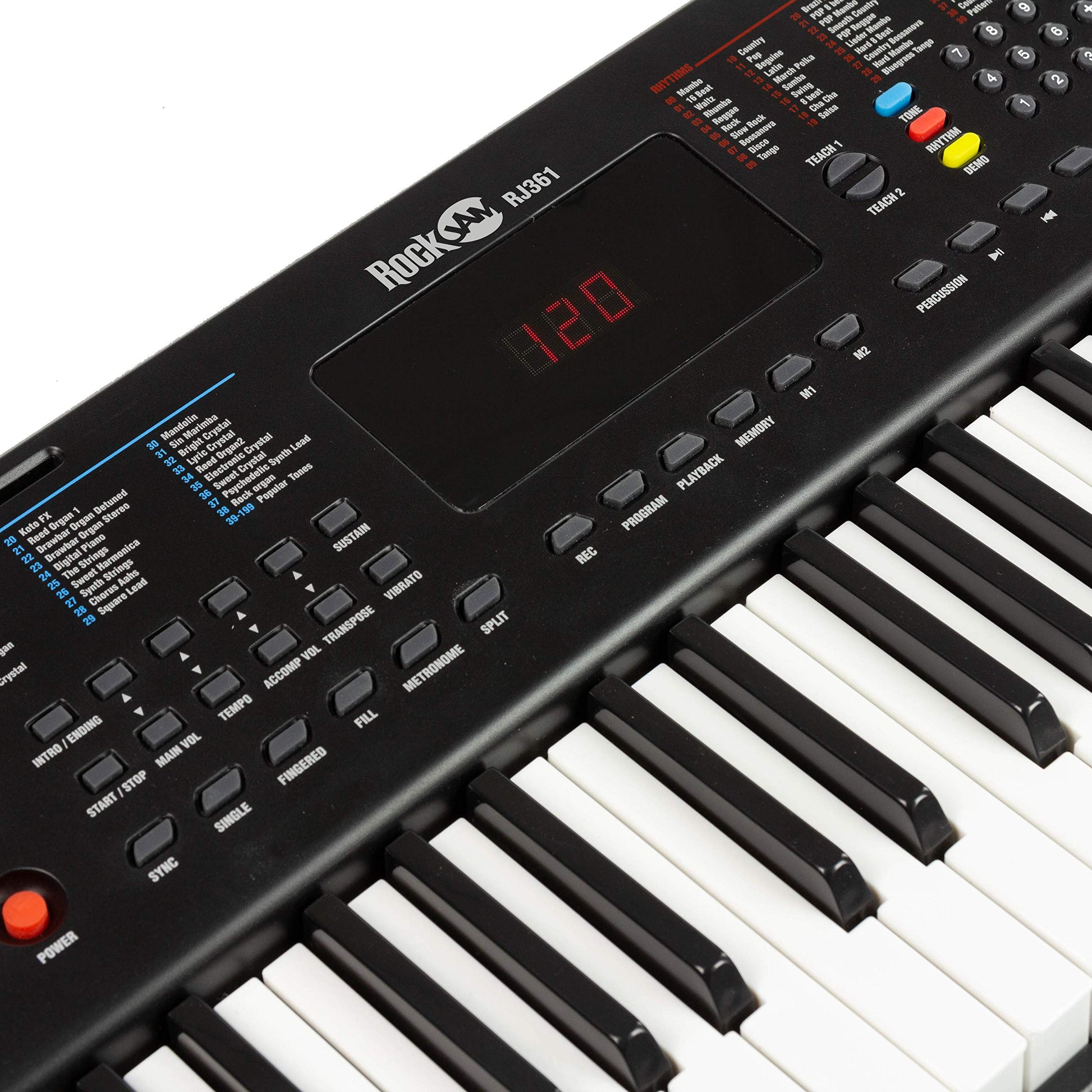 Teclado Portátil RockJam Negro 61 Teclas