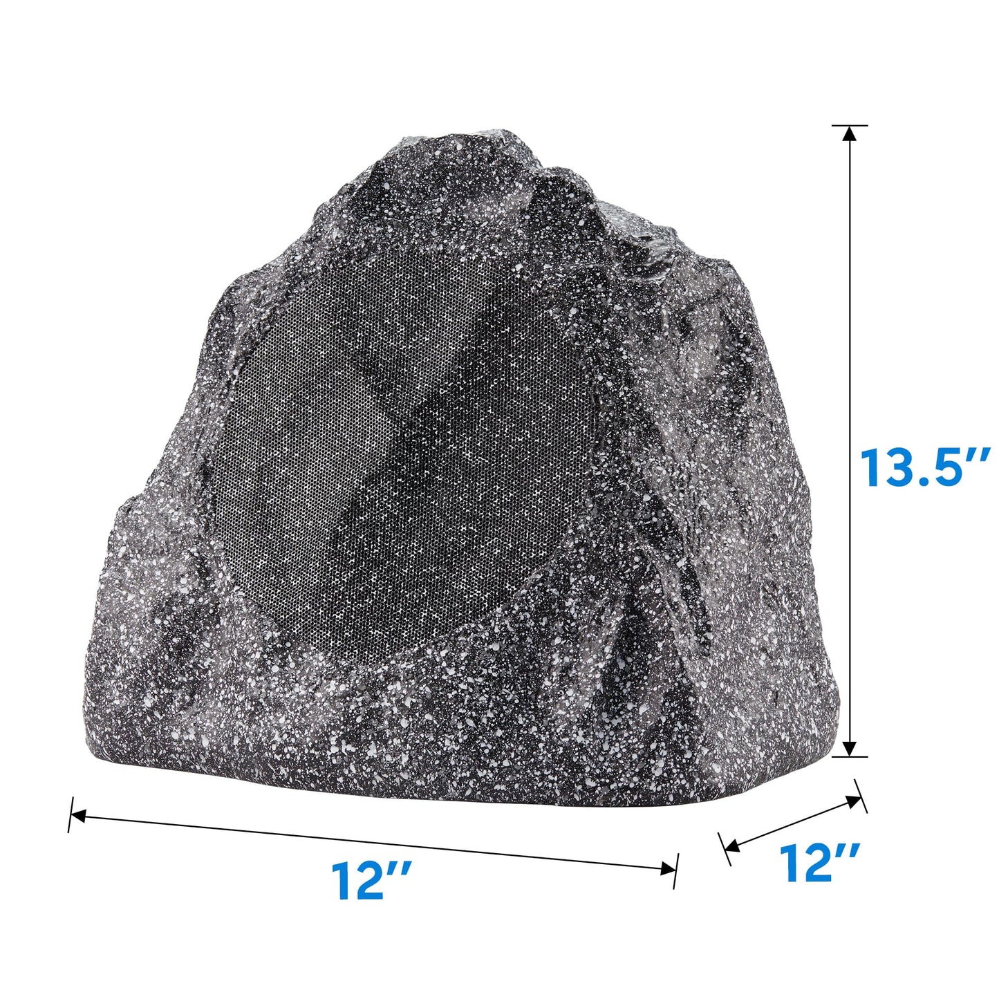 Theater Solutions 2R8G 8-Inch Woofers Outdoor Garden Waterproof Granite Rock Patio Speaker Pair (Granite Grey)