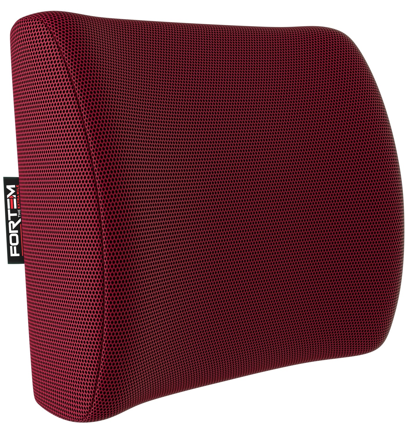 FORTEM Cojín Lumbar de Silla de Oficina, Almohada de Apoyo Lumbar, Cojín Lumbar para Silla de Escritorio, Almohada Viscoelástica para la Espalda, Funda Lavable (Rojo)