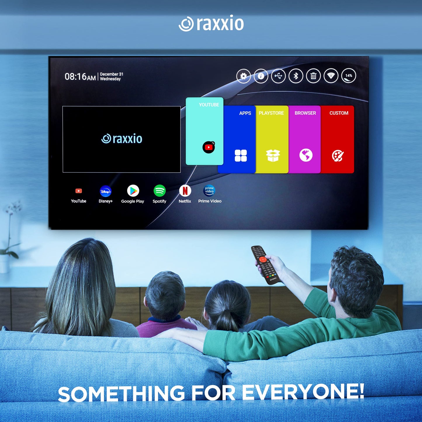 Android TV Box RAXXIO Negro RAX2100 Ultra HD 4K 75fps RAM 4GB ROM 64GB WiFi Dual USB 3.0 Android 9.0