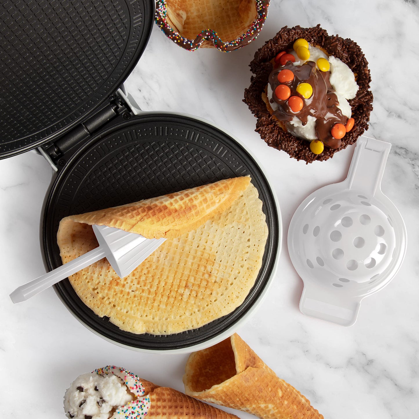 Máquina para Conos de Waffle e Hacer Helados Caseros en Minutos