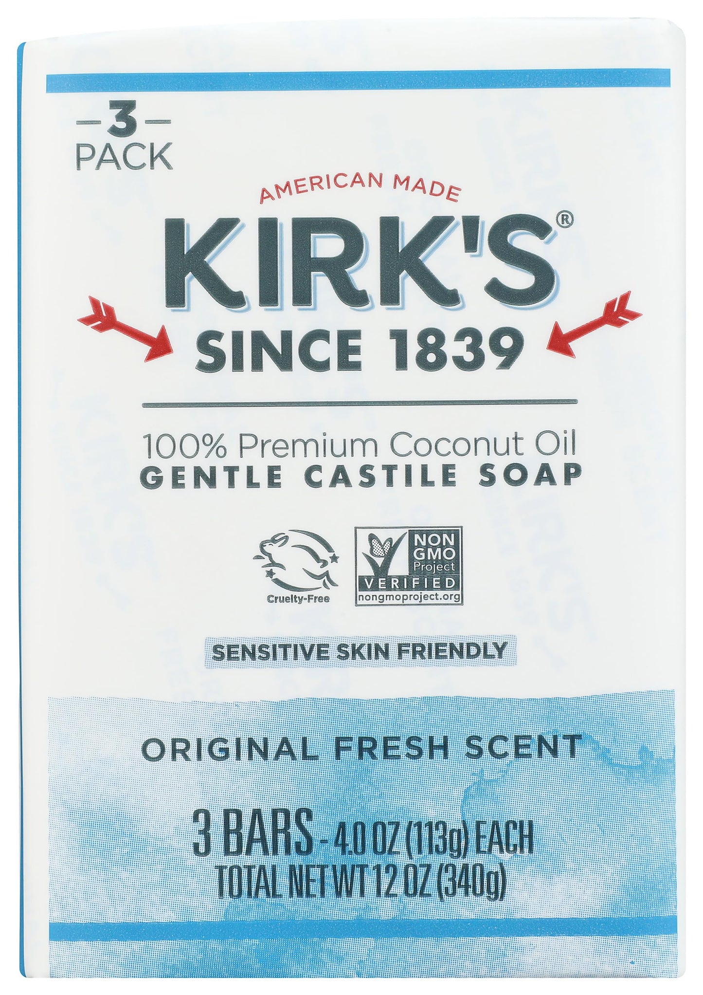 Kirk's Natural Castile Soap Original - 4 oz Each, 3 ct