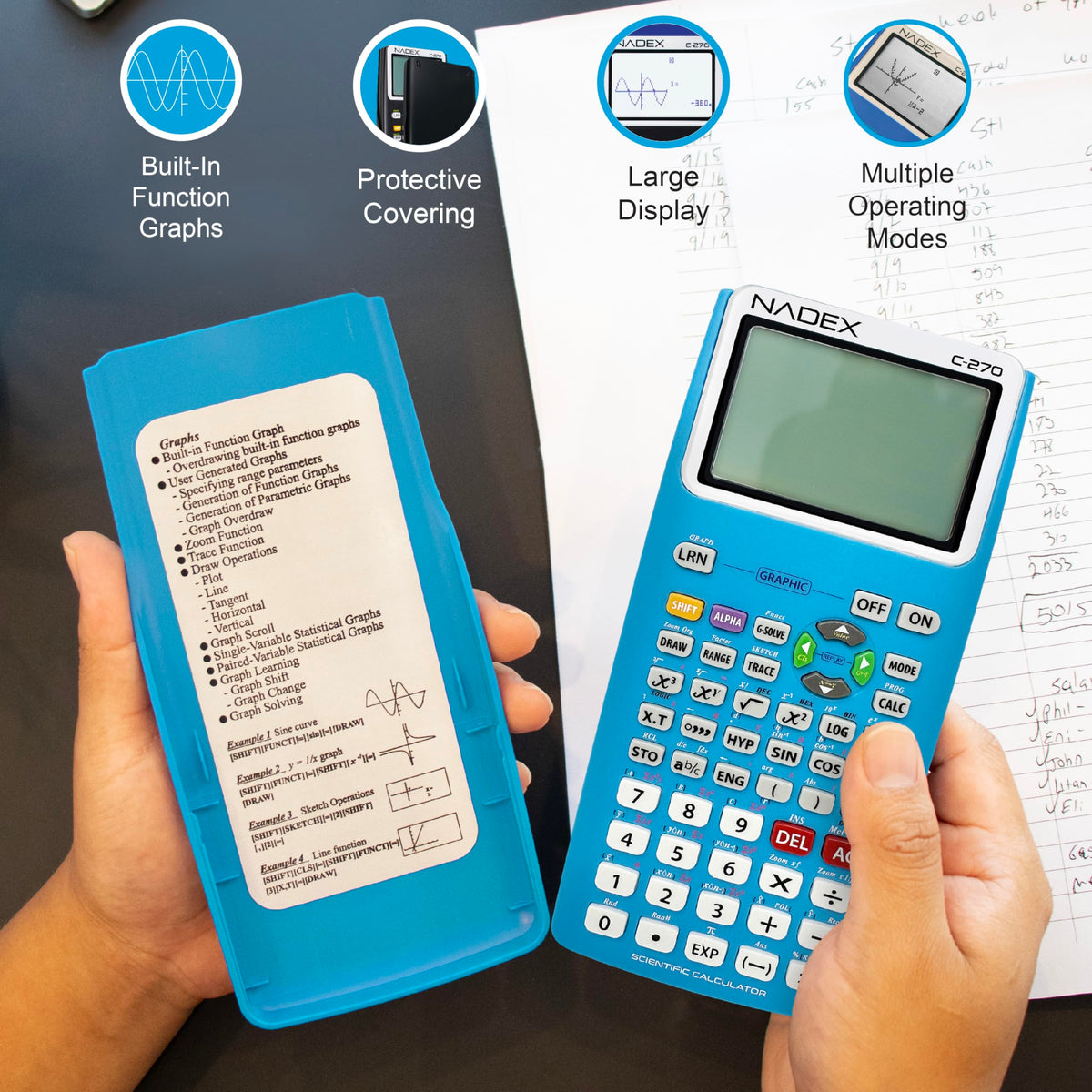 Calculadora Científica Avanzada para Estudiantes en Blanco y Negro