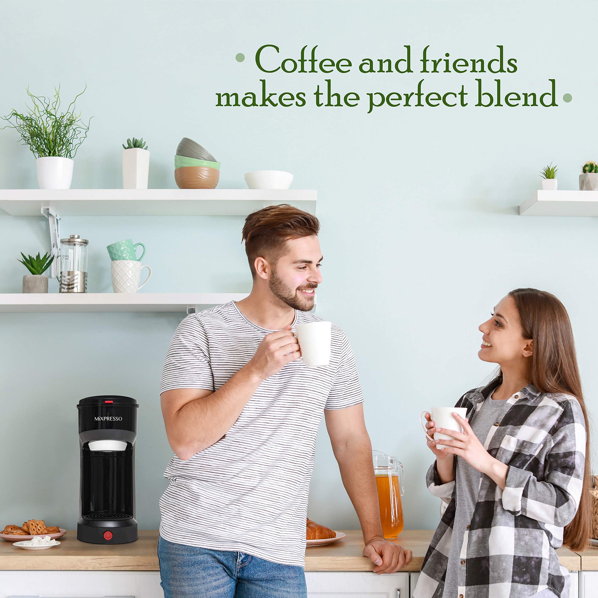 Cafetera Monodosis Mixpresso Diseño Original Compatible K Cup para Viaje