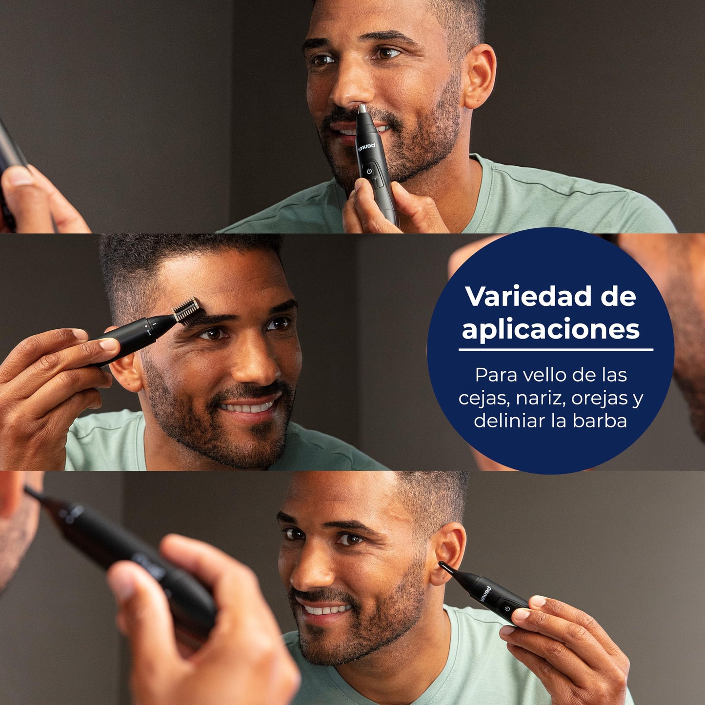 Beurer MN2X Recortadora de Nariz, Orejas y Cejas para Hombre y Mujer, Trimmer de Precisión con Accesorios de Acero Inoxidable y Resistente a Salpicaduras