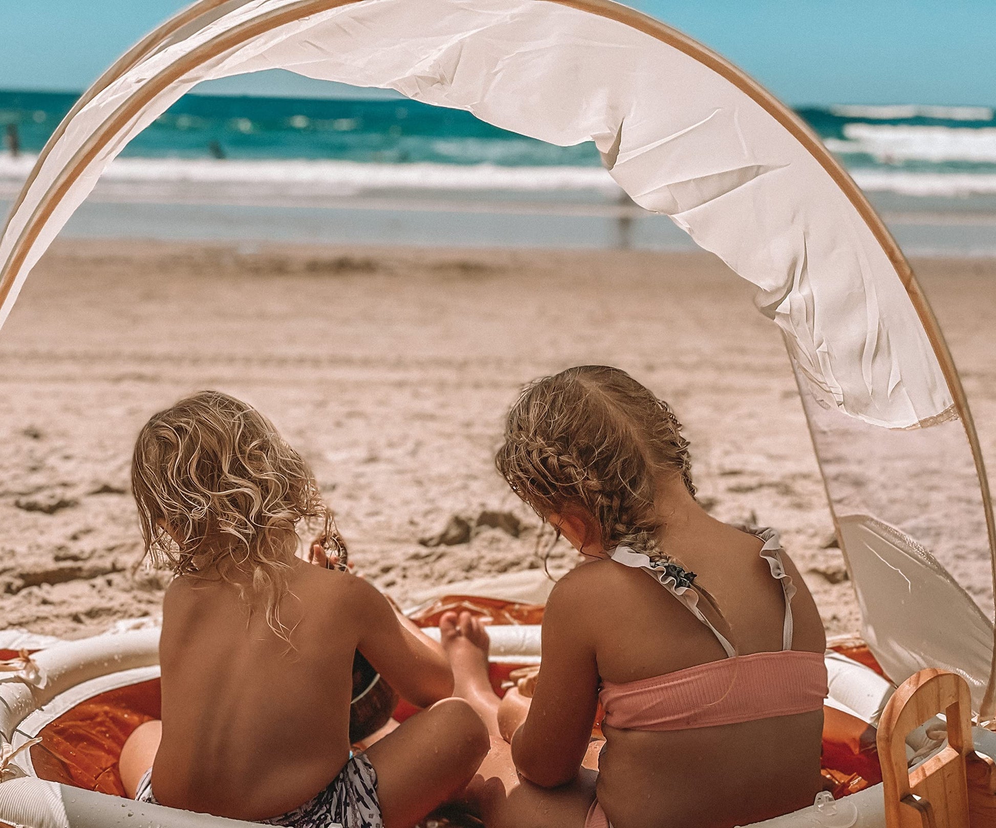 Piscina de Playa Tiipi Azul con Sombra para Niños y Bebés